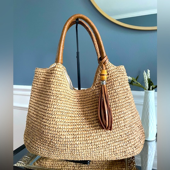 Tommy Bahama Woven Straw Tote - Picture 1 of 9